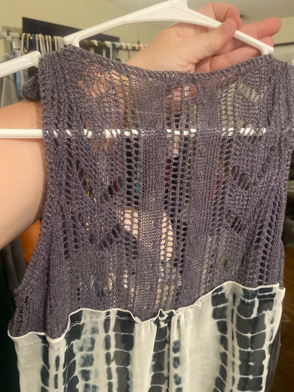 Free people Sleeveless Knit & Tie-Dye — Purple Knit tank Top